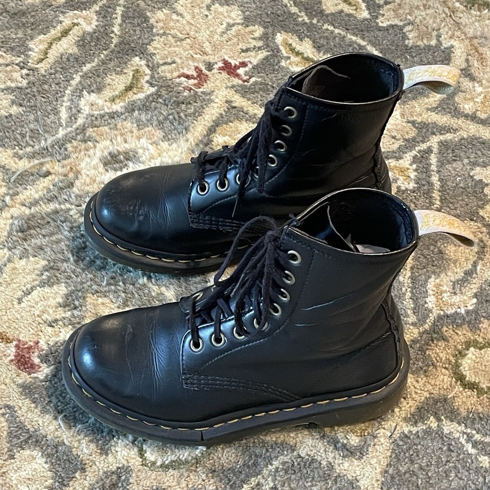 Doc Martens Youth Combat Boots 4M Whimsigoth Black Fall Lace Up